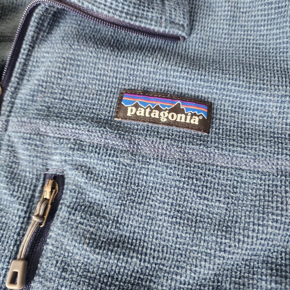 Patagonia Blue Heather Fleece Quarter Zip Pullover Men’s Medium - Picture 4 of 5